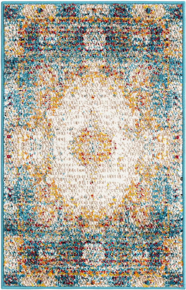 Beige 2' x 3' 1 Rosso Rectangle Area Rug Vintage Distressed Faded Traditional Design Carpet for Unique Home Interior Design for Sale at Rug Engine