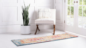Multicolor 2' x 6' 1 Rosso Runner Area Rug Vintage Distressed Faded Traditional Design Carpet for Unique Home Interior Design for Sale at Rug Engine