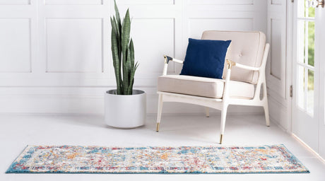 Multicolor 2' x 6' 1 Rosso Runner Area Rug Vintage Distressed Faded Traditional Design Carpet for Unique Home Interior Design for Sale at Rug Engine