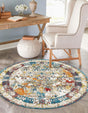 Multicolor 3' 3 x 3' 3 Rosso Round Area Rug Vintage Distressed Faded Traditional Design Carpet for Unique Home Interior Design for Sale at Rug Engine