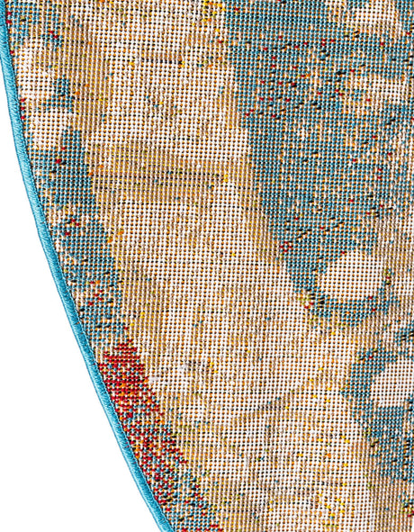 Multicolor 3' 3 x 3' 3 Rosso Round Area Rug Vintage Distressed Faded Traditional Design Carpet for Unique Home Interior Design for Sale at Rug Engine