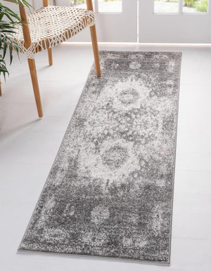 Gray 2' x 6' 1 Rosso Runner Area Rug Vintage Distressed Faded Traditional Design Carpet for Unique Home Interior Design for Sale at Rug Engine