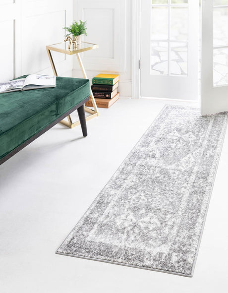 Gray 2' x 6' 1 Rosso Runner Area Rug Vintage Distressed Faded Traditional Design Carpet for Unique Home Interior Design for Sale at Rug Engine
