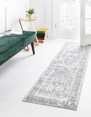 Gray 2' 7 x 10' Rosso Runner Area Rug Vintage Distressed Faded Traditional Design Carpet for Unique Home Interior Design for Sale at Rug Engine