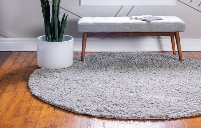 Sterling 7' 1 x 7' 1 Davos Shag Round Area Rug Thick Soft Touch Fluffy & Plush Shaggy Pile 100% Polypropylene Carpet for Living Dining Bedrooms Office for Sale at Rug Engine