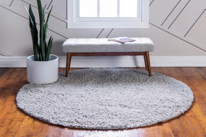 Sterling 7' 1 x 7' 1 Davos Shag Round Area Rug Thick Soft Touch Fluffy & Plush Shaggy Pile 100% Polypropylene Carpet for Living Dining Bedrooms Office for Sale at Rug Engine