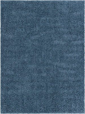 Marine Blue 9' x 12' Davos Shag Rectangle Area Rug Thick Soft Touch Fluffy & Plush Shaggy Pile 100% Polypropylene Carpet for Living Dining Bedrooms Office for Sale at Rug Engine