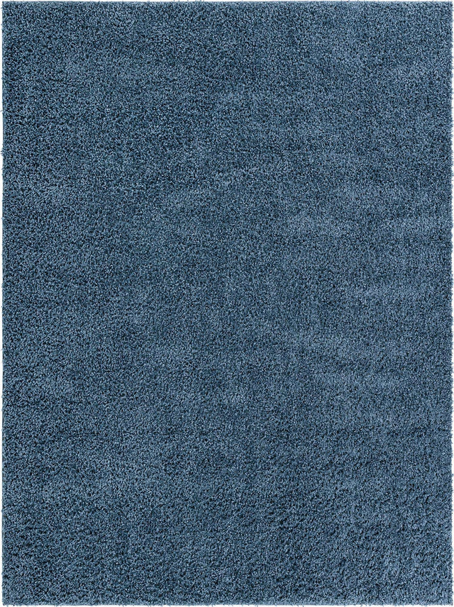 Marine Blue 9' x 12' Davos Shag Rectangle Area Rug Thick Soft Touch Fluffy & Plush Shaggy Pile 100% Polypropylene Carpet for Living Dining Bedrooms Office for Sale at Rug Engine