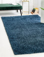 Marine Blue 5' 3 x 8' Davos Shag Rectangle Area Rug Thick Soft Touch Fluffy & Plush Shaggy Pile 100% Polypropylene Carpet for Living Dining Bedrooms Office for Sale at Rug Engine