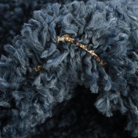 Marine Blue 4' 1 x 6' 1 Davos Shag Rectangle Area Rug Thick Soft Touch Fluffy & Plush Shaggy Pile 100% Polypropylene Carpet for Living Dining Bedrooms Office for Sale at Rug Engine
