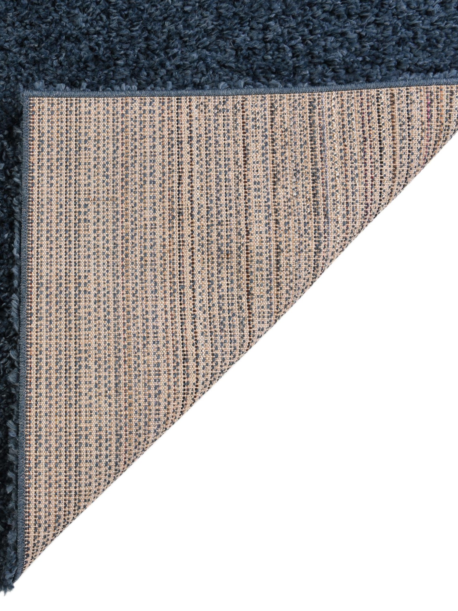 Marine Blue 4' 1 x 6' 1 Davos Shag Rectangle Area Rug Thick Soft Touch Fluffy & Plush Shaggy Pile 100% Polypropylene Carpet for Living Dining Bedrooms Office for Sale at Rug Engine