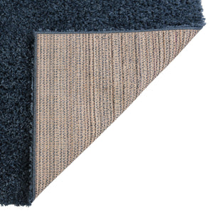 Marine Blue 4' 1 x 6' 1 Davos Shag Rectangle Area Rug Thick Soft Touch Fluffy & Plush Shaggy Pile 100% Polypropylene Carpet for Living Dining Bedrooms Office for Sale at Rug Engine