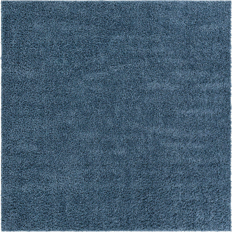 Marine Blue 7' 10 x 7' 10 Davos Shag Square Area Rug Thick Soft Touch Fluffy & Plush Shaggy Pile 100% Polypropylene Carpet for Living Dining Bedrooms Office for Sale at Rug Engine