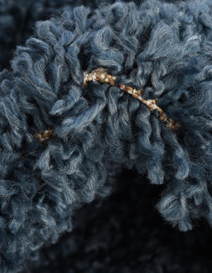 Marine Blue 7' 1 x 7' 1 Davos Shag Round Area Rug Thick Soft Touch Fluffy & Plush Shaggy Pile 100% Polypropylene Carpet for Living Dining Bedrooms Office for Sale at Rug Engine
