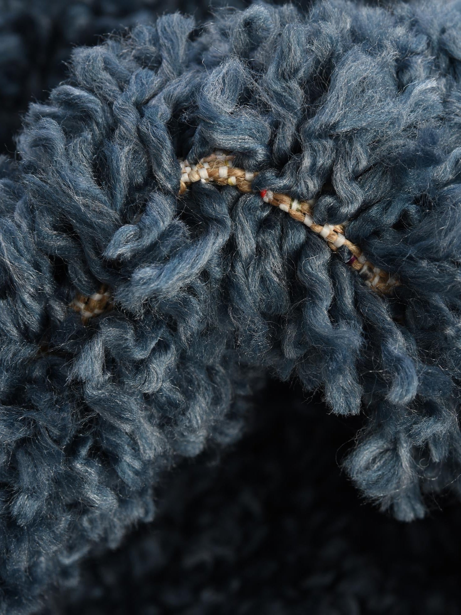 Marine Blue 7' 10 x 7' 10 Davos Shag Round Area Rug Thick Soft Touch Fluffy & Plush Shaggy Pile 100% Polypropylene Carpet for Living Dining Bedrooms Office for Sale at Rug Engine