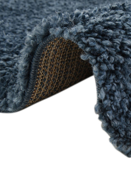 Marine Blue 2' x 2' Davos Shag Round Area Rug Thick Soft Touch Fluffy & Plush Shaggy Pile 100% Polypropylene Carpet for Living Dining Bedrooms Office for Sale at Rug Engine