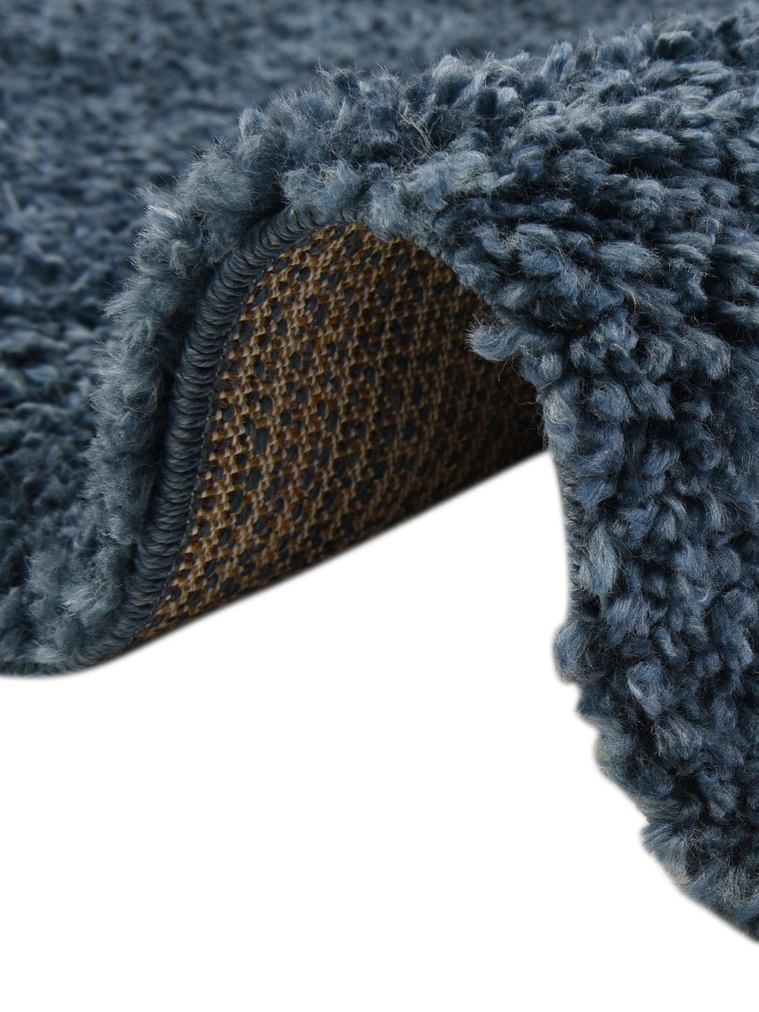Marine Blue 7' 10 x 7' 10 Davos Shag Round Area Rug Thick Soft Touch Fluffy & Plush Shaggy Pile 100% Polypropylene Carpet for Living Dining Bedrooms Office for Sale at Rug Engine