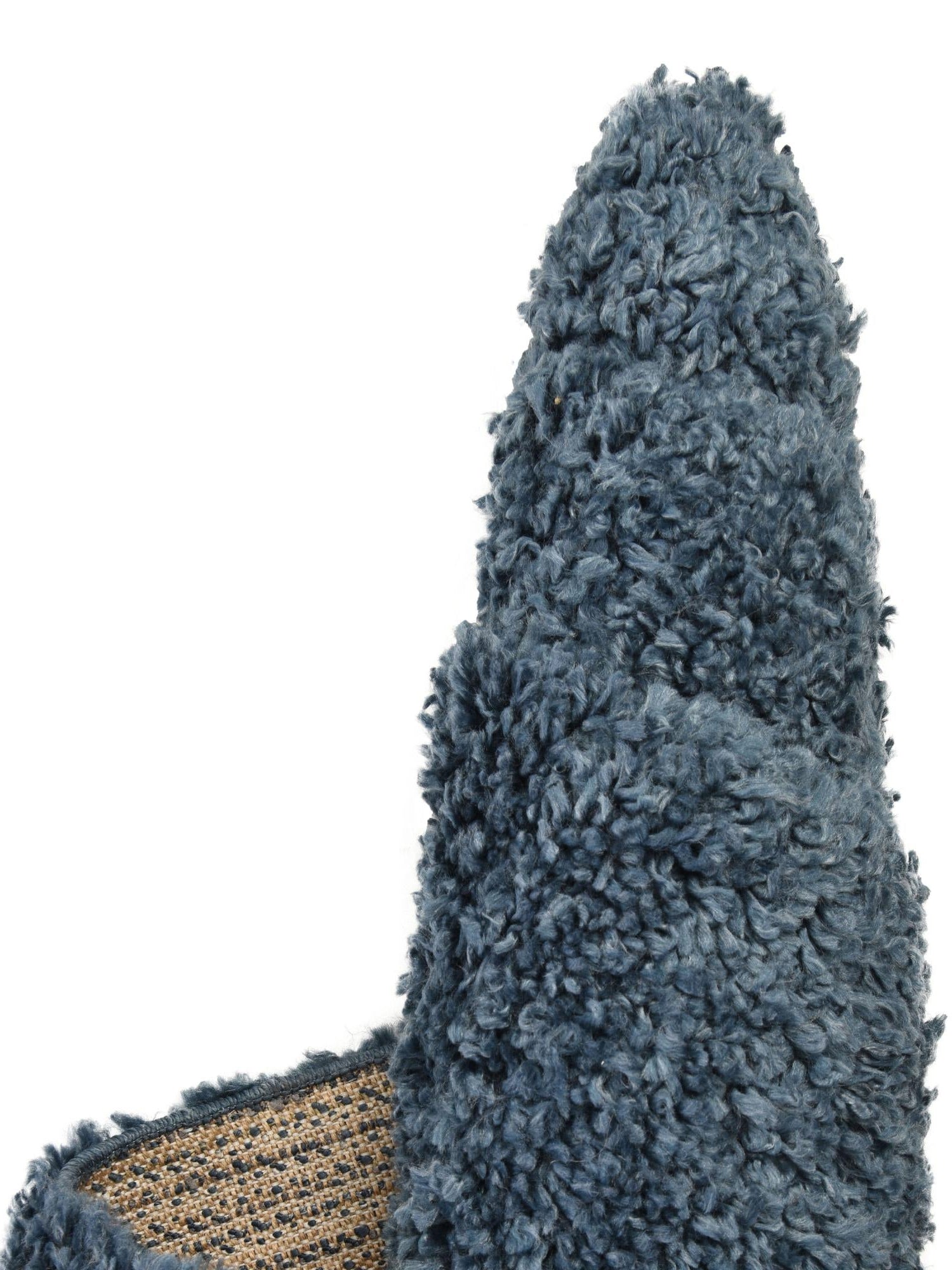 Marine Blue 7' 1 x 7' 1 Davos Shag Round Area Rug Thick Soft Touch Fluffy & Plush Shaggy Pile 100% Polypropylene Carpet for Living Dining Bedrooms Office for Sale at Rug Engine