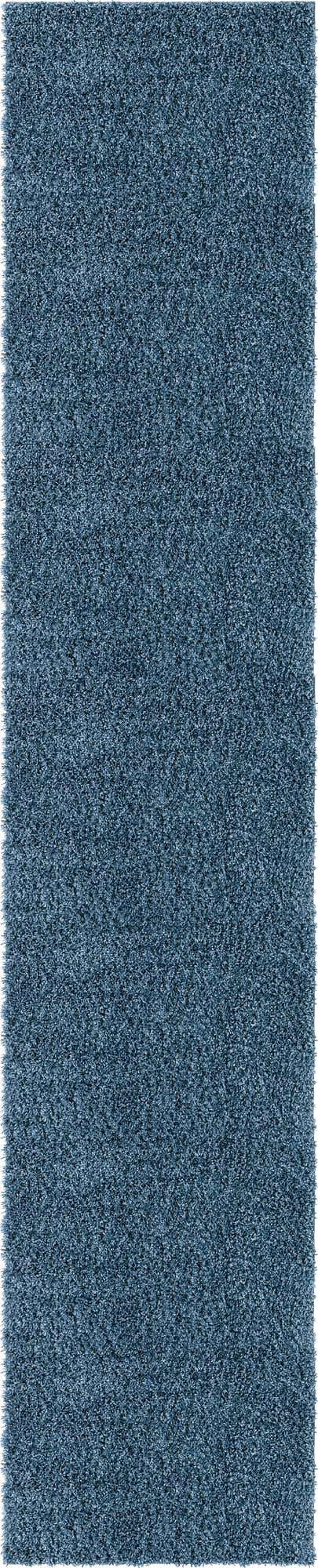 Marine Blue 2' 7 x 13' 1 Davos Shag Runner Area Rug Thick Soft Touch Fluffy & Plush Shaggy Pile 100% Polypropylene Carpet for Living Dining Bedrooms Office for Sale at Rug Engine