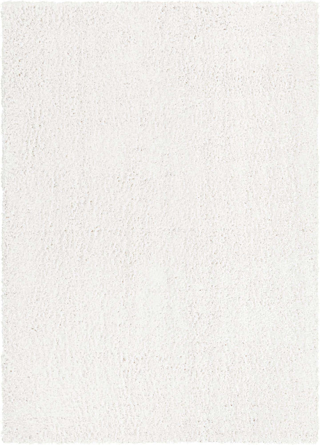 White 7' 1 x 10' Davos Shag Rectangle Area Rug Thick Soft Touch Fluffy & Plush Shaggy Pile 100% Polypropylene Carpet for Living Dining Bedrooms Office for Sale at Rug Engine