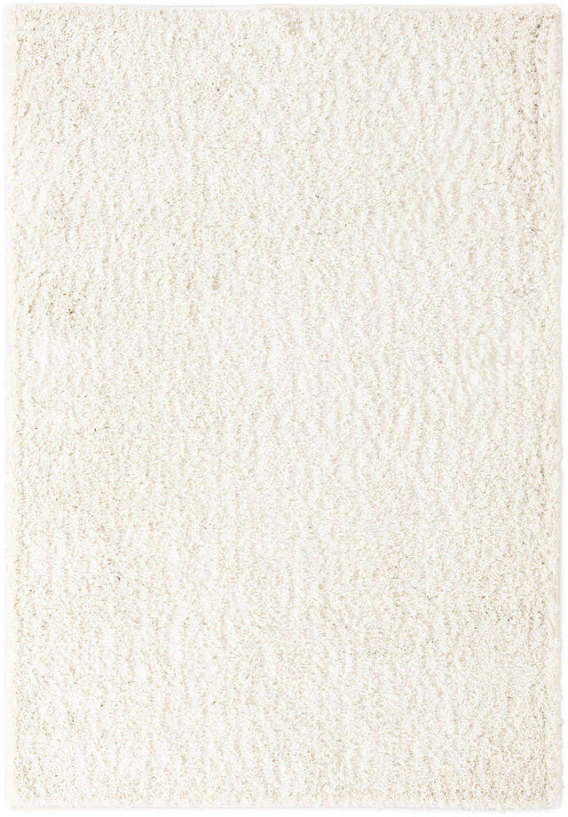 White 6' 1 x 9' Davos Shag Rectangle Area Rug Thick Soft Touch Fluffy & Plush Shaggy Pile 100% Polypropylene Carpet for Living Dining Bedrooms Office for Sale at Rug Engine