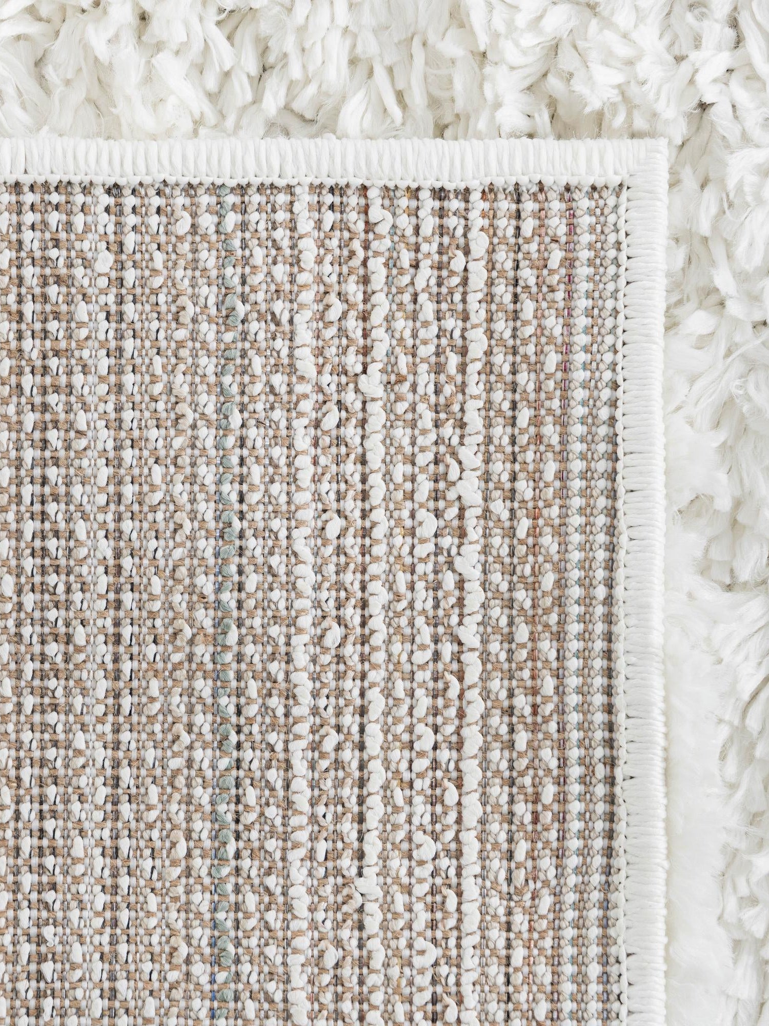 White 4' 1 x 6' 1 Davos Shag Rectangle Area Rug Thick Soft Touch Fluffy & Plush Shaggy Pile 100% Polypropylene Carpet for Living Dining Bedrooms Office for Sale at Rug Engine