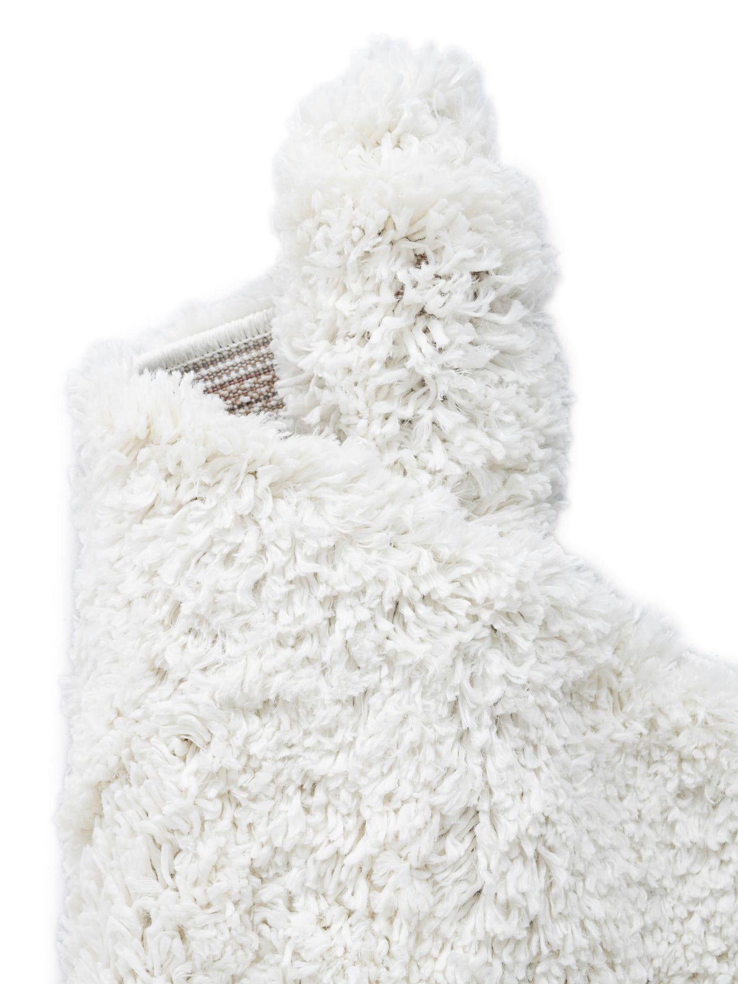 White 4' 1 x 6' 1 Davos Shag Rectangle Area Rug Thick Soft Touch Fluffy & Plush Shaggy Pile 100% Polypropylene Carpet for Living Dining Bedrooms Office for Sale at Rug Engine