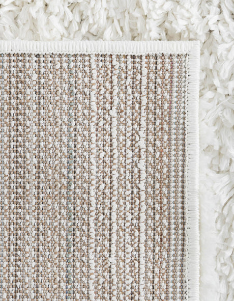 White 7' 1 x 7' 1 Davos Shag Square Area Rug Thick Soft Touch Fluffy & Plush Shaggy Pile 100% Polypropylene Carpet for Living Dining Bedrooms Office for Sale at Rug Engine