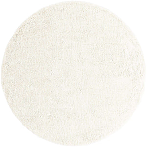 White 7' 10 x 7' 10 Davos Shag Round Area Rug Thick Soft Touch Fluffy & Plush Shaggy Pile 100% Polypropylene Carpet for Living Dining Bedrooms Office for Sale at Rug Engine