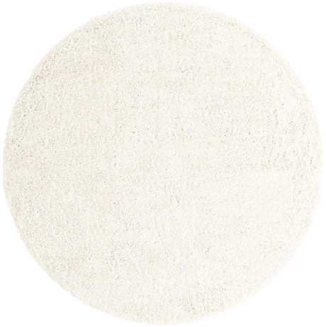 White 7' 10 x 7' 10 Davos Shag Round Area Rug Thick Soft Touch Fluffy & Plush Shaggy Pile 100% Polypropylene Carpet for Living Dining Bedrooms Office for Sale at Rug Engine