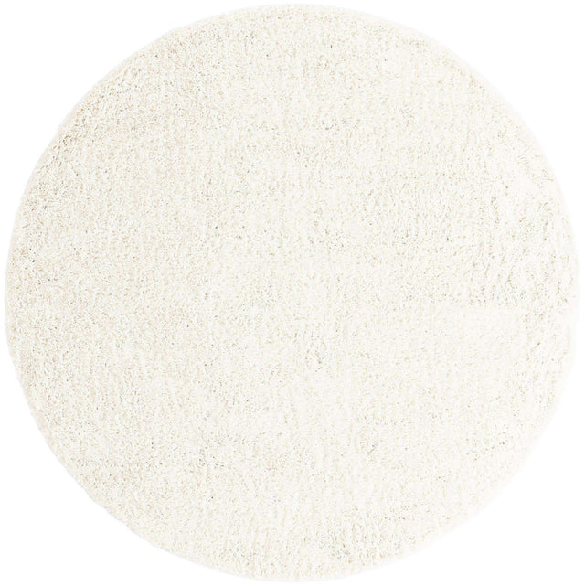 White 7' 10 x 7' 10 Davos Shag Round Area Rug Thick Soft Touch Fluffy & Plush Shaggy Pile 100% Polypropylene Carpet for Living Dining Bedrooms Office for Sale at Rug Engine