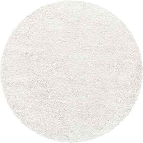 White 3' 1 x 3' 1 Davos Shag Round Area Rug Thick Soft Touch Fluffy & Plush Shaggy Pile 100% Polypropylene Carpet for Living Dining Bedrooms Office for Sale at Rug Engine