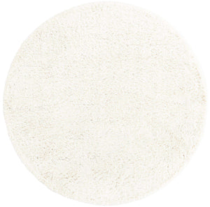 White 7' 1 x 7' 1 Davos Shag Round Area Rug Thick Soft Touch Fluffy & Plush Shaggy Pile 100% Polypropylene Carpet for Living Dining Bedrooms Office for Sale at Rug Engine