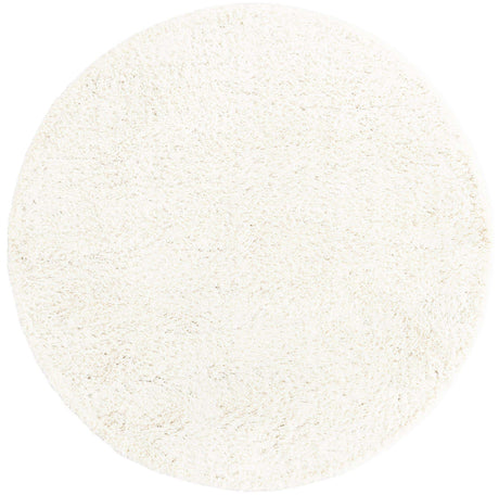 White 7' 1 x 7' 1 Davos Shag Round Area Rug Thick Soft Touch Fluffy & Plush Shaggy Pile 100% Polypropylene Carpet for Living Dining Bedrooms Office for Sale at Rug Engine