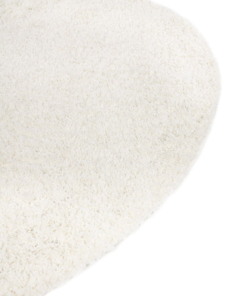 White 7' 1 x 7' 1 Davos Shag Round Area Rug Thick Soft Touch Fluffy & Plush Shaggy Pile 100% Polypropylene Carpet for Living Dining Bedrooms Office for Sale at Rug Engine