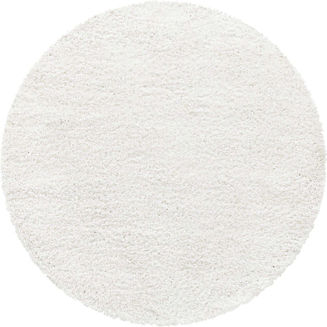 White 6' 1 x 6' 1 Davos Shag Round Area Rug Thick Soft Touch Fluffy & Plush Shaggy Pile 100% Polypropylene Carpet for Living Dining Bedrooms Office for Sale at Rug Engine