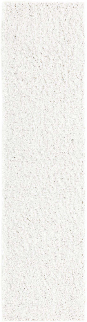 White 2' 7 x 10' Davos Shag Runner Area Rug Thick Soft Touch Fluffy & Plush Shaggy Pile 100% Polypropylene Carpet for Living Dining Bedrooms Office for Sale at Rug Engine