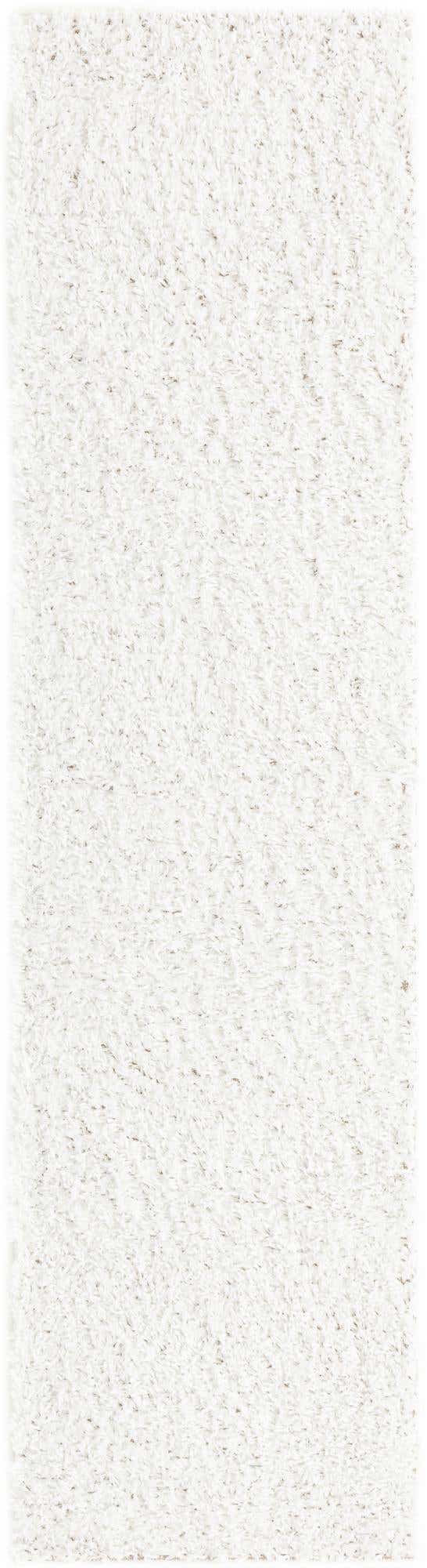 White 2' 7 x 10' Davos Shag Runner Area Rug Thick Soft Touch Fluffy & Plush Shaggy Pile 100% Polypropylene Carpet for Living Dining Bedrooms Office for Sale at Rug Engine
