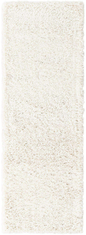 White 2' x 7' 1 Davos Shag Runner Area Rug Thick Soft Touch Fluffy & Plush Shaggy Pile 100% Polypropylene Carpet for Living Dining Bedrooms Office for Sale at Rug Engine