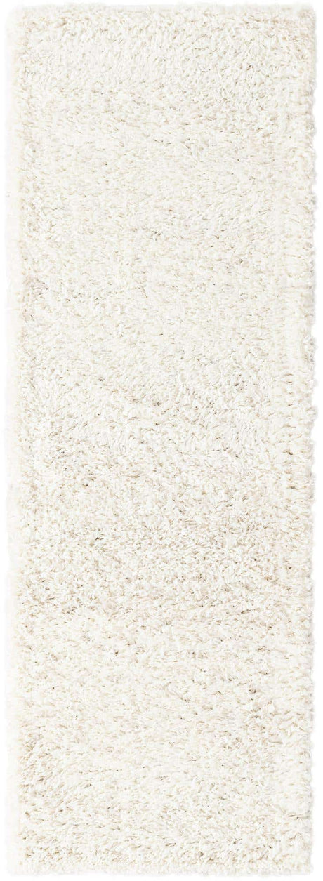 White 2' x 7' 1 Davos Shag Runner Area Rug Thick Soft Touch Fluffy & Plush Shaggy Pile 100% Polypropylene Carpet for Living Dining Bedrooms Office for Sale at Rug Engine
