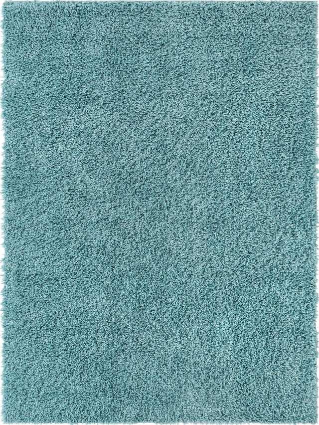 Aqua 9' x 12' Davos Shag Rectangle Area Rug Thick Soft Touch Fluffy & Plush Shaggy Pile 100% Polypropylene Carpet for Living Dining Bedrooms Office for Sale at Rug Engine