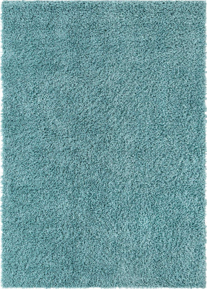 Aqua 7' 10 x 11' Davos Shag Rectangle Area Rug Thick Soft Touch Fluffy & Plush Shaggy Pile 100% Polypropylene Carpet for Living Dining Bedrooms Office for Sale at Rug Engine