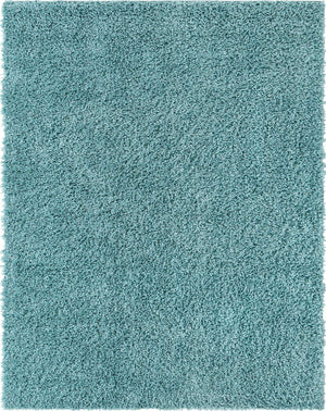 Aqua 7' 10 x 10' Davos Shag Rectangle Area Rug Thick Soft Touch Fluffy & Plush Shaggy Pile 100% Polypropylene Carpet for Living Dining Bedrooms Office for Sale at Rug Engine