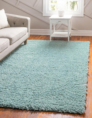 Aqua 7' 1 x 10' Davos Shag Rectangle Area Rug Thick Soft Touch Fluffy & Plush Shaggy Pile 100% Polypropylene Carpet for Living Dining Bedrooms Office for Sale at Rug Engine