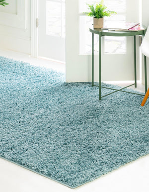 Aqua 7' 1 x 10' Davos Shag Rectangle Area Rug Thick Soft Touch Fluffy & Plush Shaggy Pile 100% Polypropylene Carpet for Living Dining Bedrooms Office for Sale at Rug Engine