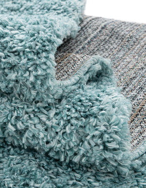 Aqua 10' x 14' 1 Davos Shag Rectangle Area Rug Thick Soft Touch Fluffy & Plush Shaggy Pile 100% Polypropylene Carpet for Living Dining Bedrooms Office for Sale at Rug Engine