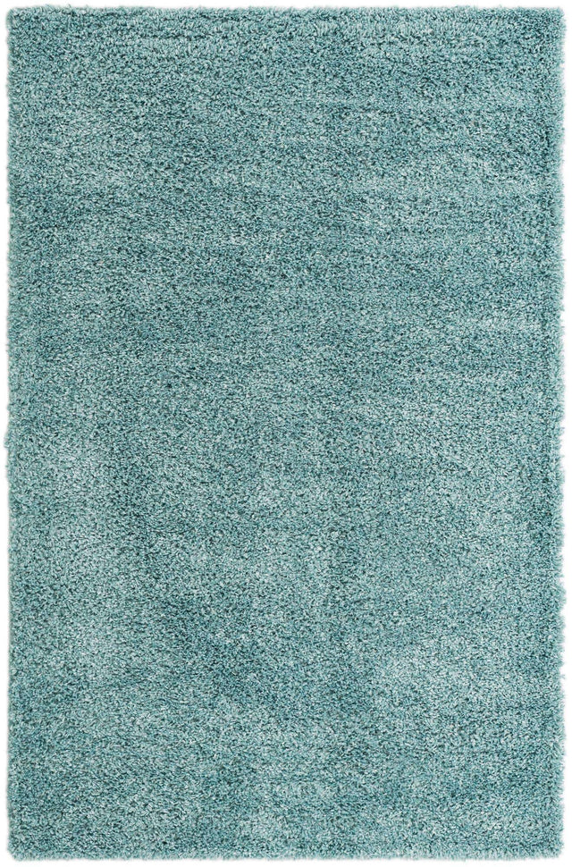 Aqua 5' 3 x 8' Davos Shag Rectangle Area Rug Thick Soft Touch Fluffy & Plush Shaggy Pile 100% Polypropylene Carpet for Living Dining Bedrooms Office for Sale at Rug Engine