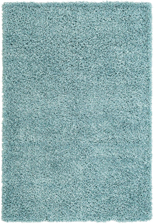 Aqua 4' 1 x 6' 1 Davos Shag Rectangle Area Rug Thick Soft Touch Fluffy & Plush Shaggy Pile 100% Polypropylene Carpet for Living Dining Bedrooms Office for Sale at Rug Engine
