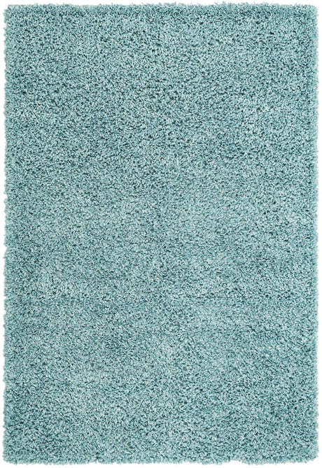 Aqua 4' 1 x 6' 1 Davos Shag Rectangle Area Rug Thick Soft Touch Fluffy & Plush Shaggy Pile 100% Polypropylene Carpet for Living Dining Bedrooms Office for Sale at Rug Engine