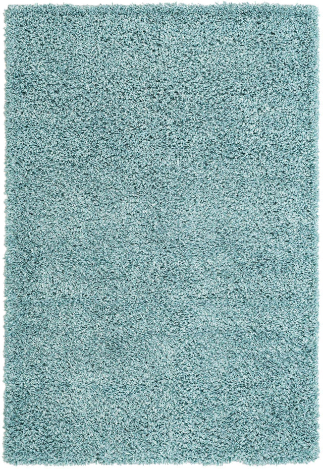 Aqua 4' 1 x 6' 1 Davos Shag Rectangle Area Rug Thick Soft Touch Fluffy & Plush Shaggy Pile 100% Polypropylene Carpet for Living Dining Bedrooms Office for Sale at Rug Engine